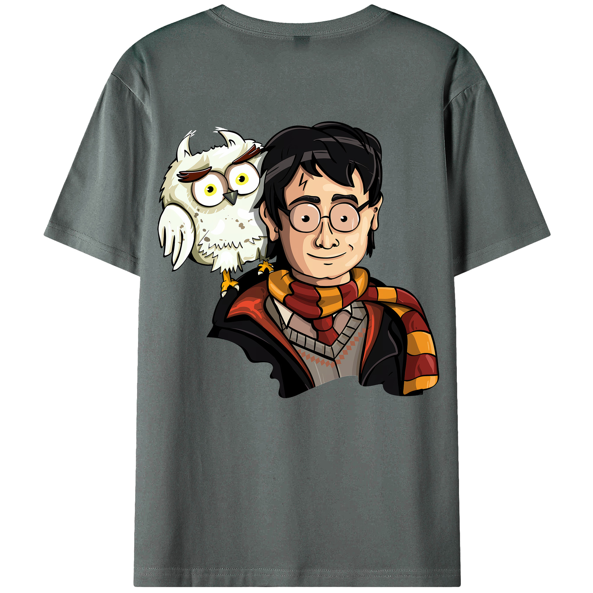 （画像用） Harry Potter ハリー・ポッターシリーズ 綿100％ メンズ半袖Tシャツ（バックプリント） 通気性